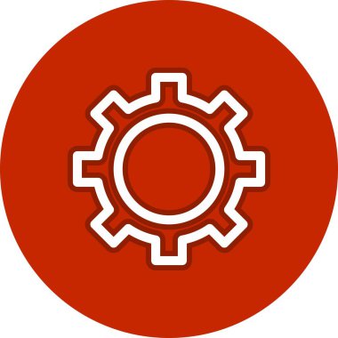 Gear Çizgisi Çember Vektör Simgesi Tasarımı