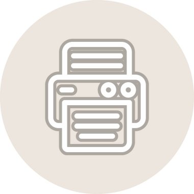 Yazıcı Satırı Çember Vektör Simgesi Tasarımı