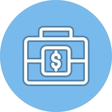 Evrak çantası Satır Çemberi Vektör Simgesi Tasarımı