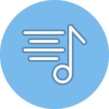 Müzik Satırı Çemberi Vektör Simgesi Tasarımı