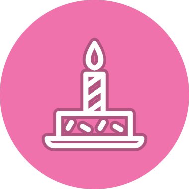 Doğum günü Pasta Hattı Çember Vektör Simgesi Tasarımı