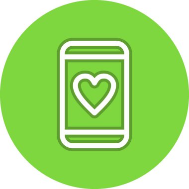 Akıllı Telefon Hattı Çember Vektör Simgesi Tasarımı