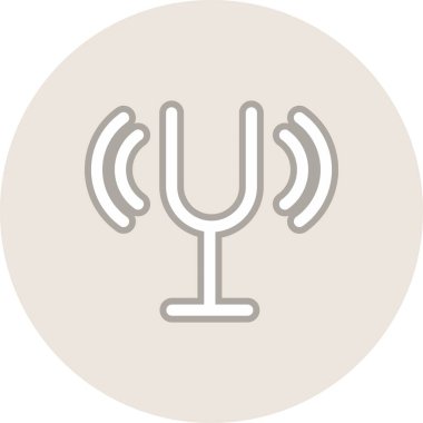 Fork Çizgisi Çember Vektör Simgesi Tasarımı Ayarlanıyor