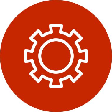 Gear Çizgisi Çember Vektör Simgesi Tasarımı