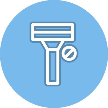 Traş Satırı Yok Çemberi Vektör Simgesi Tasarımı