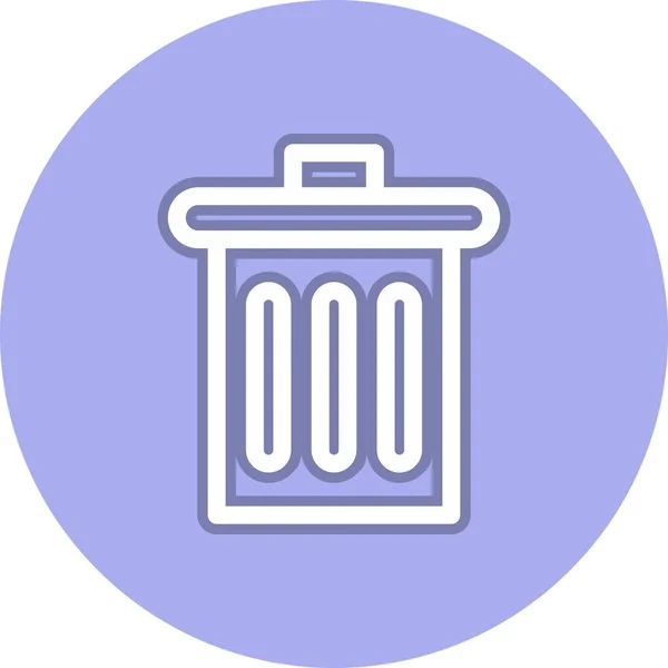 Garbage Line Circle Vector Icon Design — Stockvektor