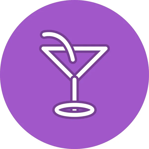 Cocktaillijn Cirkel Vector Icoon Ontwerp — Stockvector