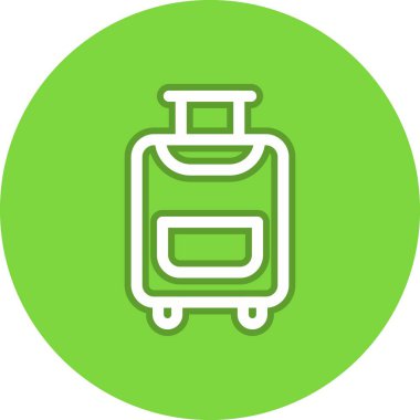 Seyahat Torbası Çemberi Vektör Simgesi Tasarımı