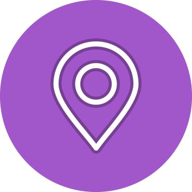 Konum Satırı Çember Vektör Simgesi Tasarımı