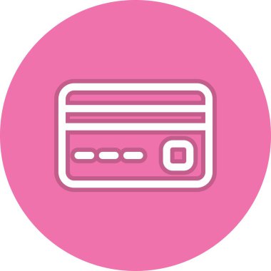 Banka Kartı Satırı Çember Vektör Simgesi Tasarımı