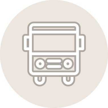 Büyük Otobüs Hattı Çember Vektör Simgesi Tasarımı