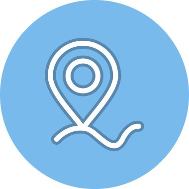 Harita Satırı Çemberi Vektör Simgesi Tasarımı