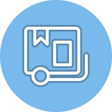 Yaşam Aracı Satırı Çember Vektör Simgesi Tasarımı