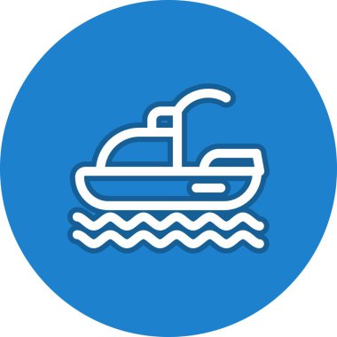 Kayak Jet Hattı Çember Vektör Simgesi Tasarımı