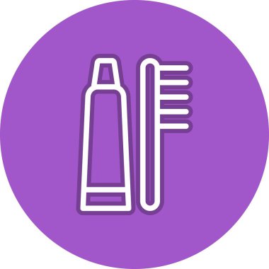 Diş macunu Satırı Çember Vektör Simgesi Tasarımı