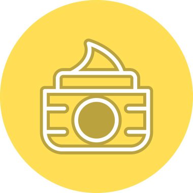 Krem Satırı Çemberi Vektör Simgesi Tasarımı