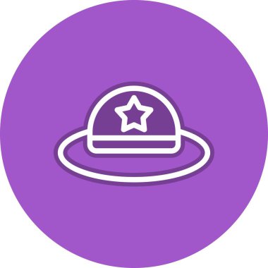 Yaz Şapkası Satırı Çember Vektör Simgesi Tasarımı