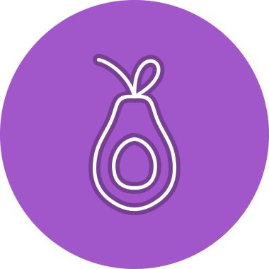 Avokado Çizgisi Çember Vektör Simgesi Tasarımı