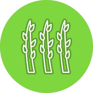 Kuşkonmaz Satırı Çember Vektör Simgesi Tasarımı