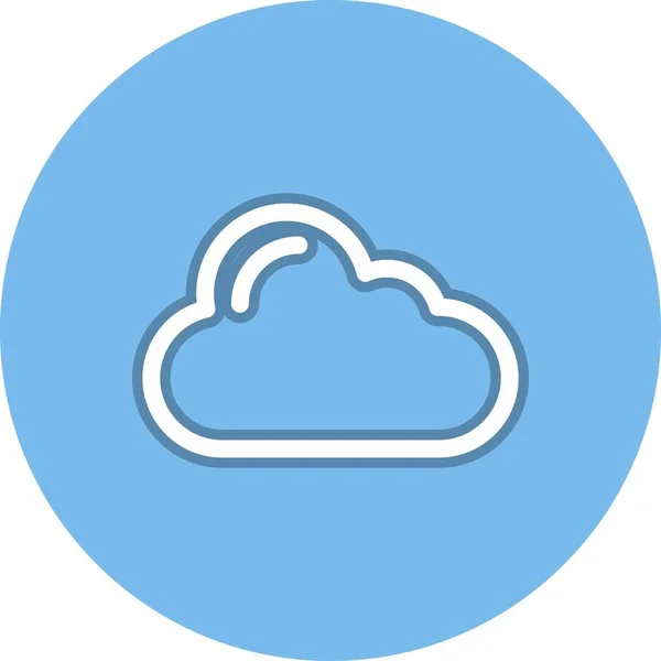 Cloud Line Circle Vector Ícone Desig — Vetor de Stock