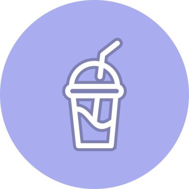 Milkshake Satır Çemberi Vektör Simgesi Tasarımı