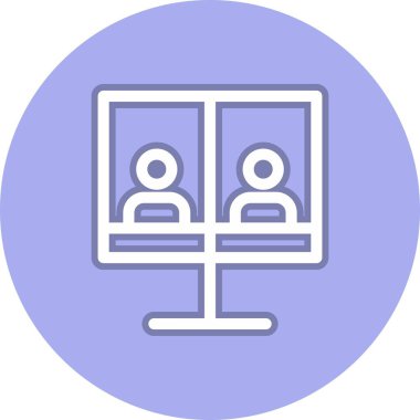 Çevrimiçi Buluşma Satırı Çemberi Vektör Simgesi Tasarımı