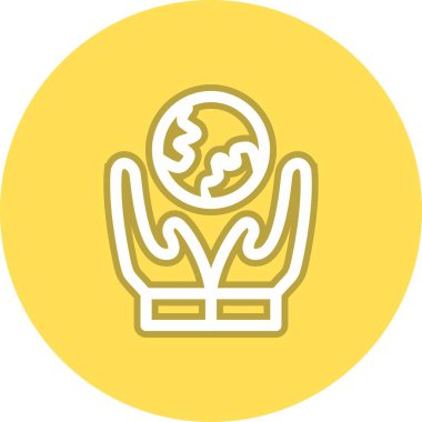 Dünya Çizgisi Çember Vektör Simgesi Tasarımı