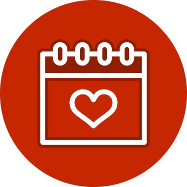 Takvim Satırı Çember Vektör Simgesi Tasarımı