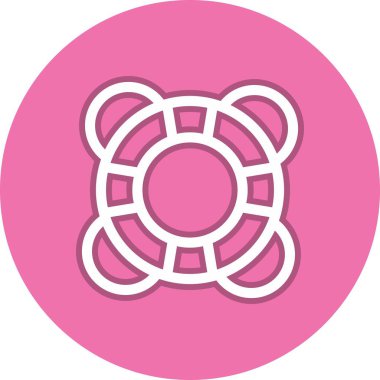  Lifebuoy Satırı Çember Vektör Simgesi Tasarımı