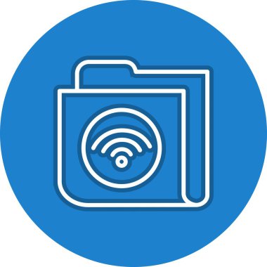 Wifi Dizini Satır Çemberi Vektör Simgesi Tasarımı