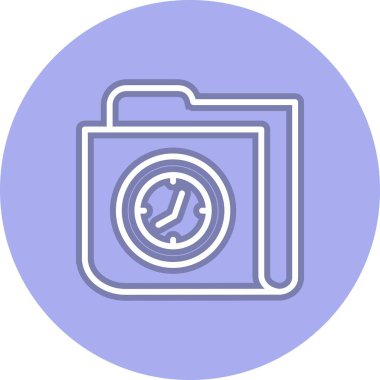 Saat Satırı Çember Vektör Simgesi Tasarımı