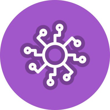 Devre Satırı Çemberi Vektör Simgesi Tasarımı