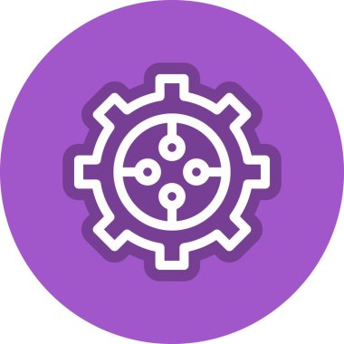 Gear Satırı Çemberi Vektör Simgesi Tasarımı
