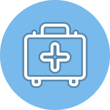 İlk Yardım Kit Satır Çemberi Vektör Simgesi Tasarımı