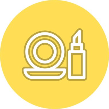 Kozmetik Çizgisi Çember Vektör Simgesi Tasarımı