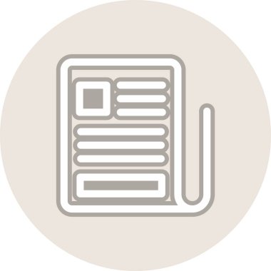 Haber Kağıdı Satırı Çemberi Vektör Simgesi Tasarımı