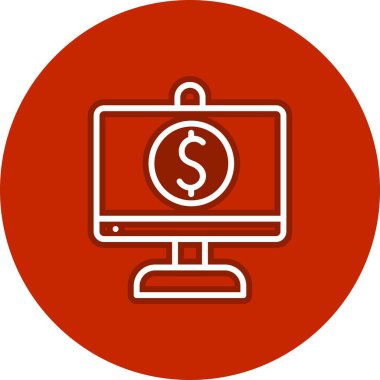 Çevrimiçi İş Hattı Çember Vektör Simgesi Tasarımı