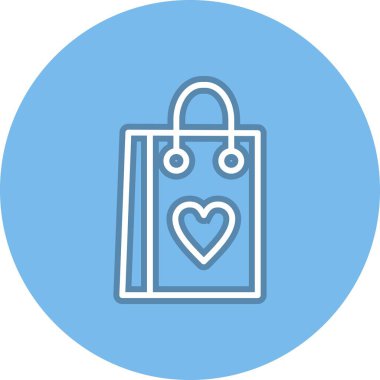 Aşk Torbası Satırı Çember Vektör Simgesi Tasarımı