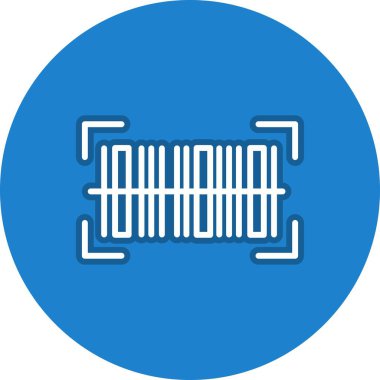 Barkod Satırı Çember Vektör Simgesi Tasarımı