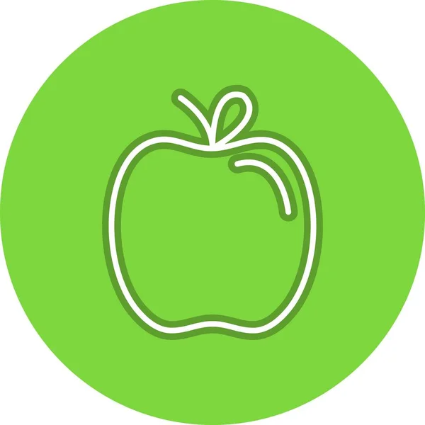Apple Line Circle Vector Icon Desig — Stockvektor