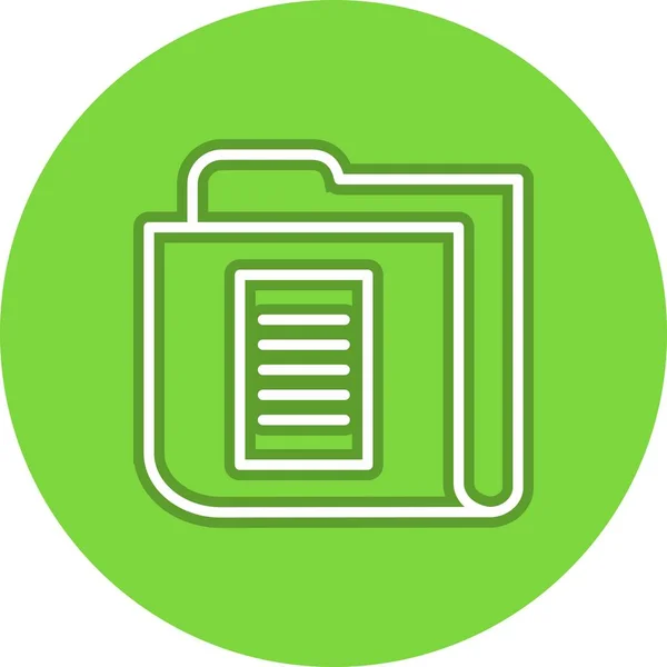 Document Folder Line Circle Vector Icon Desig — Vector de stock