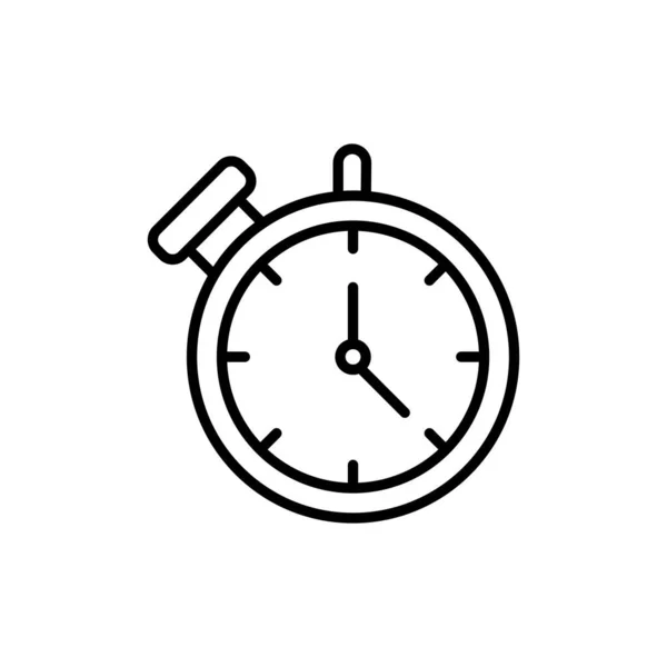 Stop Horloge Lijn Cirkel Vector Pictogram Ontwerp — Stockvector