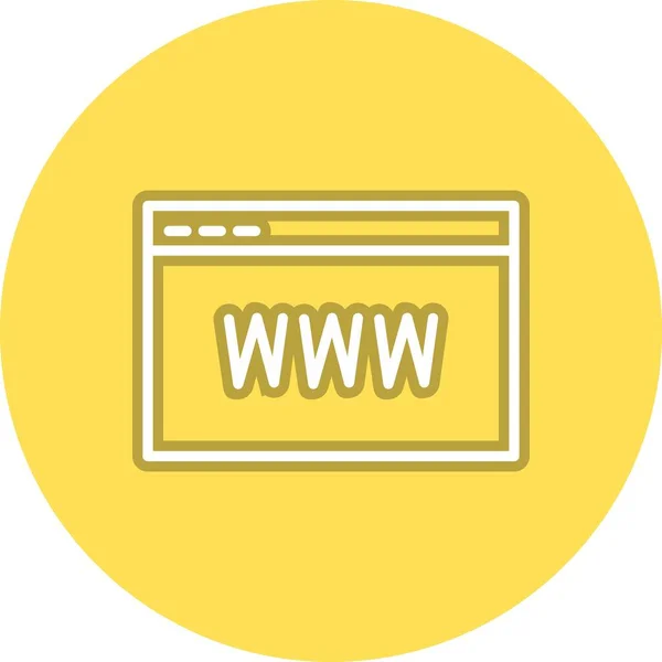 ウェブサイトラインサークルベクトルアイコンデザイン — ストックベクタ