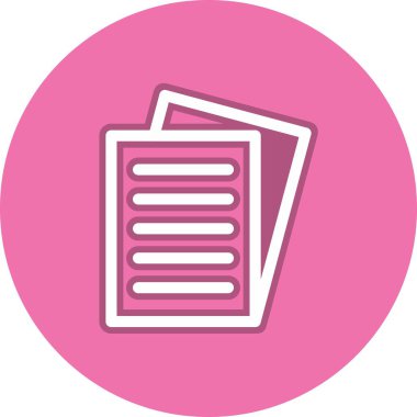 Beyaz Kağıt Satırı Çember Vektör Simgesi Tasarımı