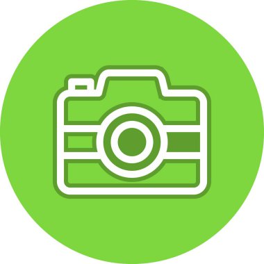 Fotoğraf Kamerası Hat Çemberi Vektör Simgesi Tasarımı