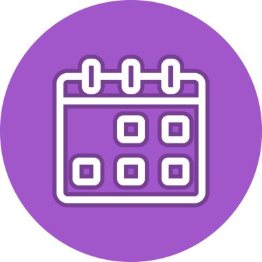 Takvim Satırı Çember Vektör Simgesi Tasarımı