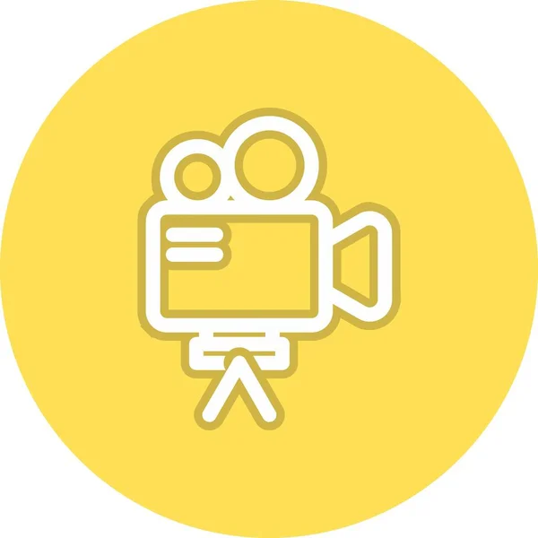 Videokamera Line Circle Vector Icon Desig — Stockvektor