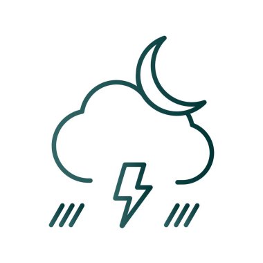 Gece Işığı Çizgisi Gradyan Vektör Simgesi Tasarımı