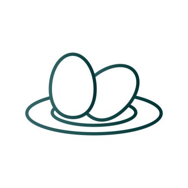 Yumurta Çizgisi Gradyan Vektör Simgesi Tasarımı