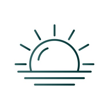 Güneş Çizgisi Gradyan Vektör Simgesi Tasarımı